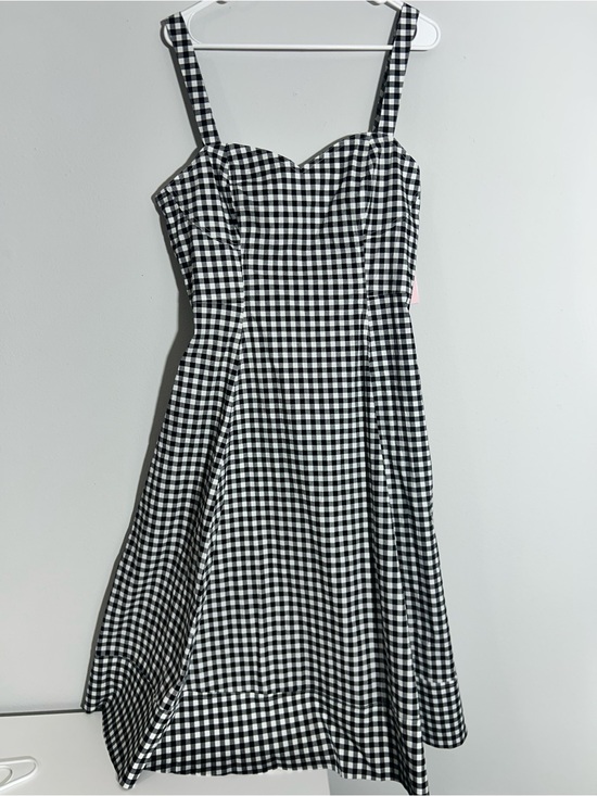 Avec Les Filles Dresses & Skirts - Avec Les Filles Black & White Gingham Sweetheart Lined Midi Zipper Dress Size 14